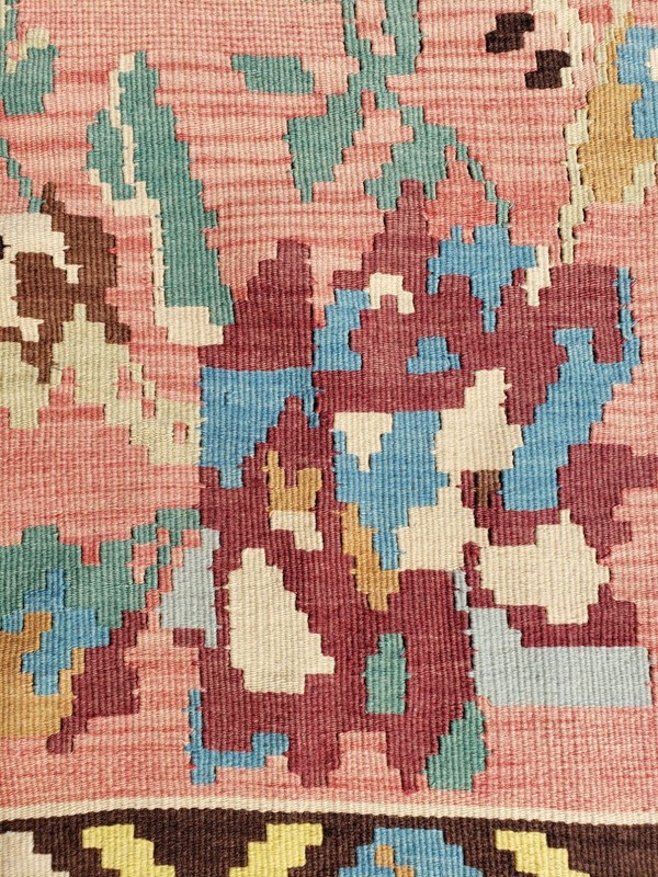 V227- ANTIQUE BESSARABIAN KILIM HAND WOVEN FLAT WEAVE runner 5.0*6.4 gallery