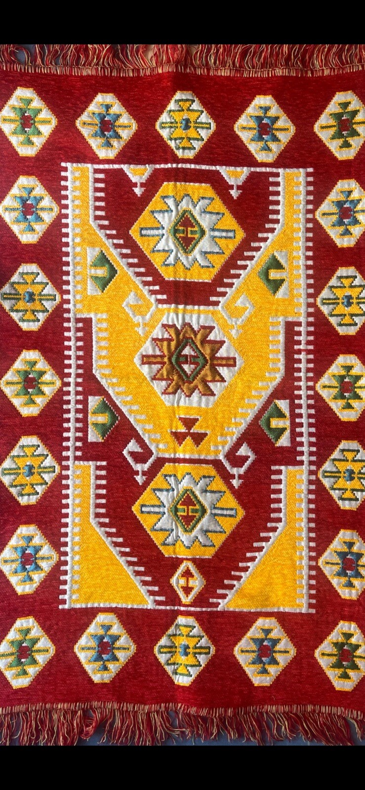 Beautiful vintage Egyptian hand-knotted designed wool rug with Red color field gallery