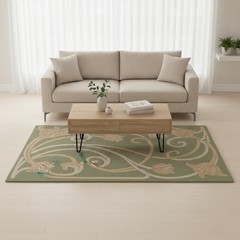 Hand-Tufted Floral Wool Area Rug Botanical Pattern Decorative Carpet for Home