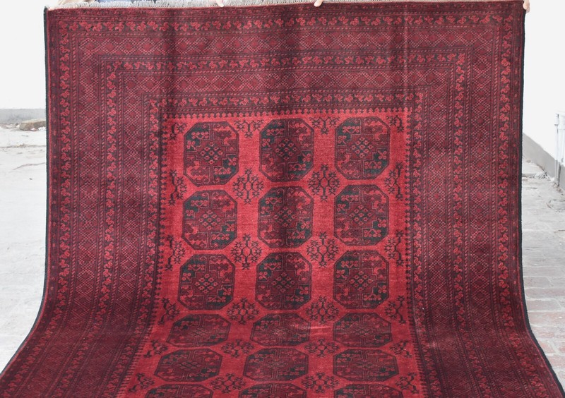 Afghan Antique Ersari Rug 7x10 ft Hand Knotted Wool Vintage Oriental Turkmen Rug gallery