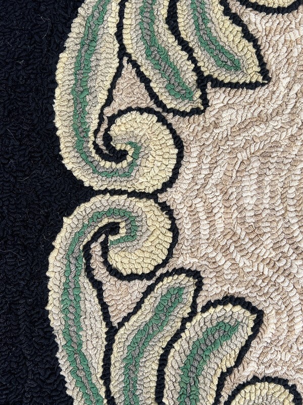 Vintage Antique Hand-Hooked Rug 57” x 35” Perfect Condition Pretty Colors Fine gallery