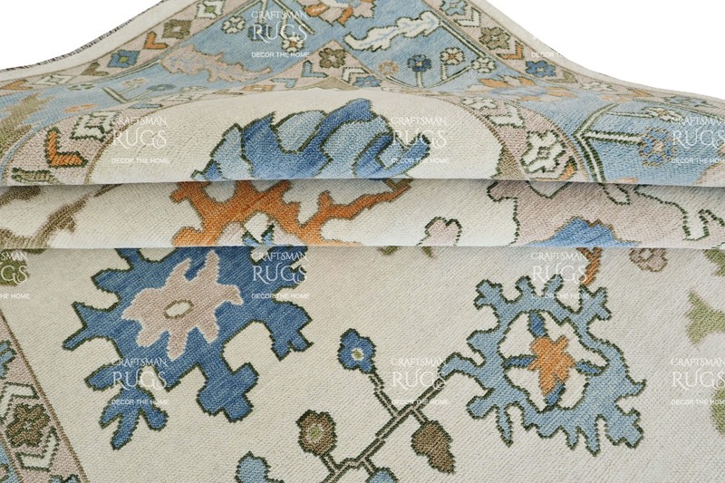 9x12 ft Ivory Hand made Oushak Living Area Rugs, Oriental Floor Carpet gallery