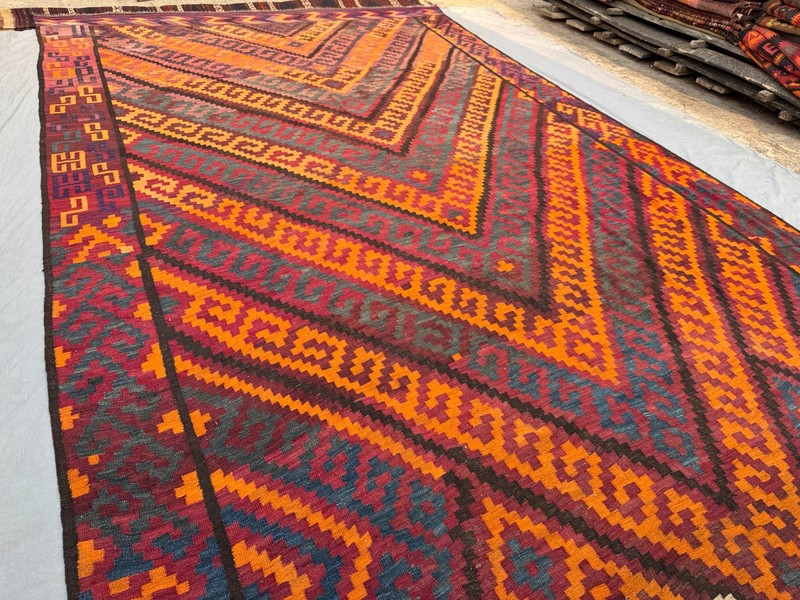 3'1x5'4 Ft Vintage Afghan Baluchi Kilim Wool Geometric Tribal Rug gallery