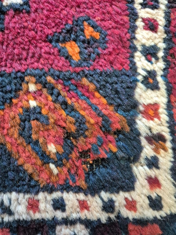 Antique 100 Yo Handknotted East Anatolian Wool Tribal Rug Pillow Cover - 20x33" gallery