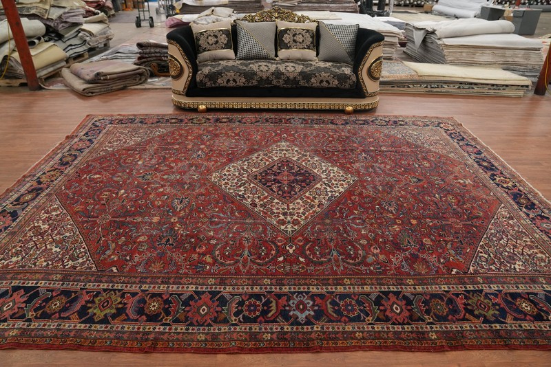 Pre-1900 Vegetable Dye Hand-knotted Traditional Large Rug Antique Carpet 10x14 gallery