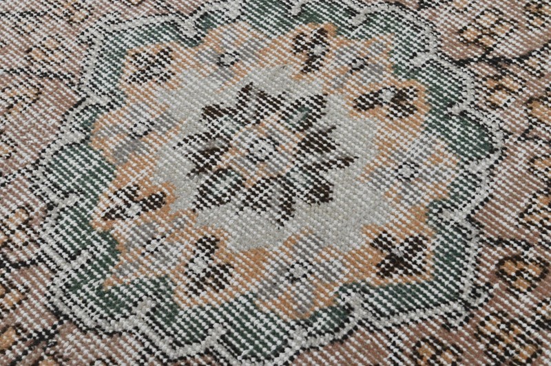Oushak Turkish Vintage Rug 7x9 Kilim Rug Anatolian Handmade Boho Decor GREEN gallery