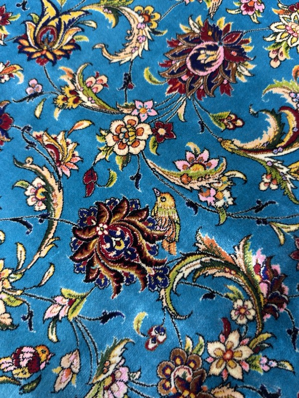 Oriental Silk Rug 8x11 Ft Luxury Pers,ian Silk Carpet Turquoise Living Room Rug gallery