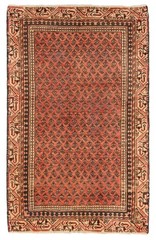 Vintage 2’11” x 4’9″ Traditional Hand Knotted Vegetable Dye Wool Area Rug