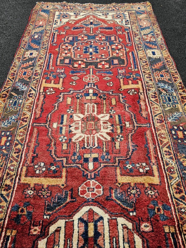 4.1 x 14.5 ANTIQUE CAUCASIAN HERIZ SERAPI KAZAK VINTAGE USHAK TRIBAL RUNNER gallery