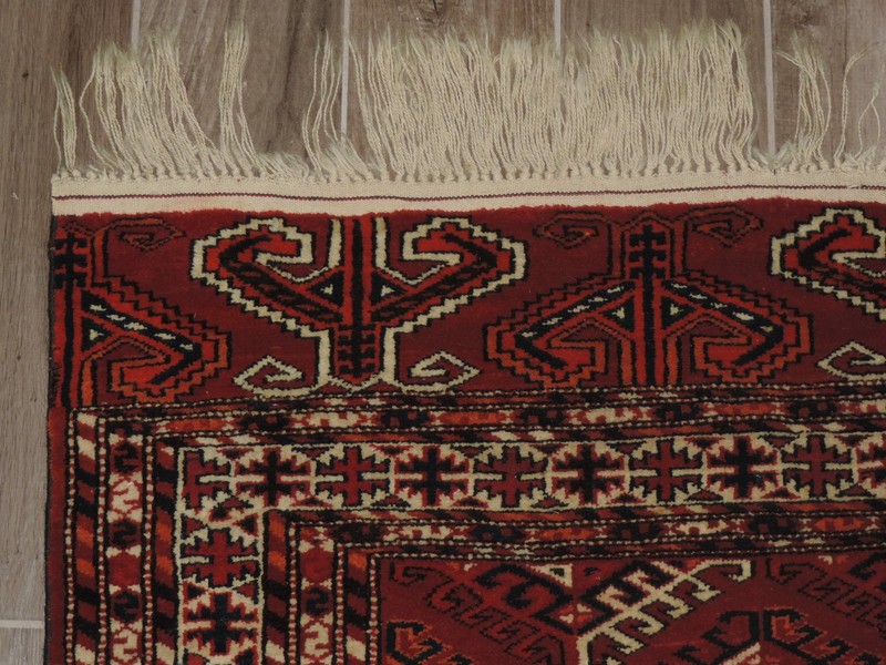 4x7ft. Handmade Turkoman Bokharra Wool Rug gallery