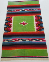 Vintage Handmade Mexican Geometric Traditional Wool Kilim Rug 241×141 cm