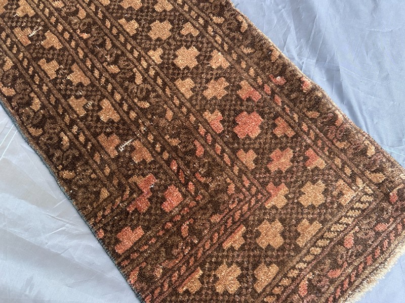 1'4 x 8'3 ft Antique Terracotta Faded Runner Rug – Vintage Hand-Knotted Wool gallery