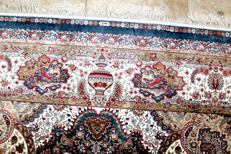 10X7 BREATHTAKING 1200+KPSI HIGH QLTY POWER LOOMED ALL SILK TABRIZZ TURKISH RUG gallery