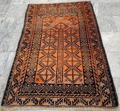 Vintage Afghan Rug: Hand-Knotted Wool, Traditonal Oriental Area Carpet 3×5 ft