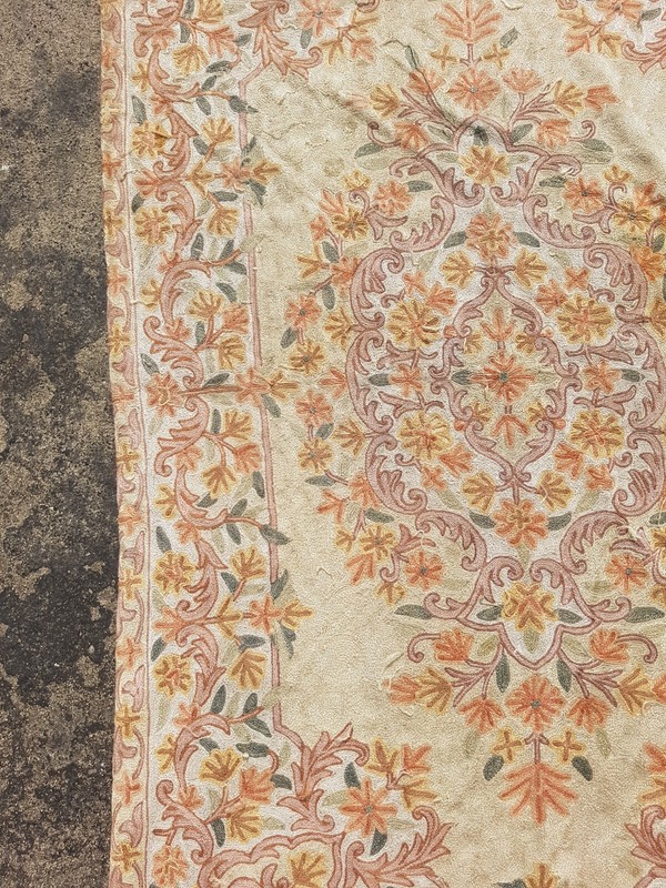 Vintage Hand Woven Traditional Kashmiri Floral Multicolor Kilim Rug 141x88 cm gallery