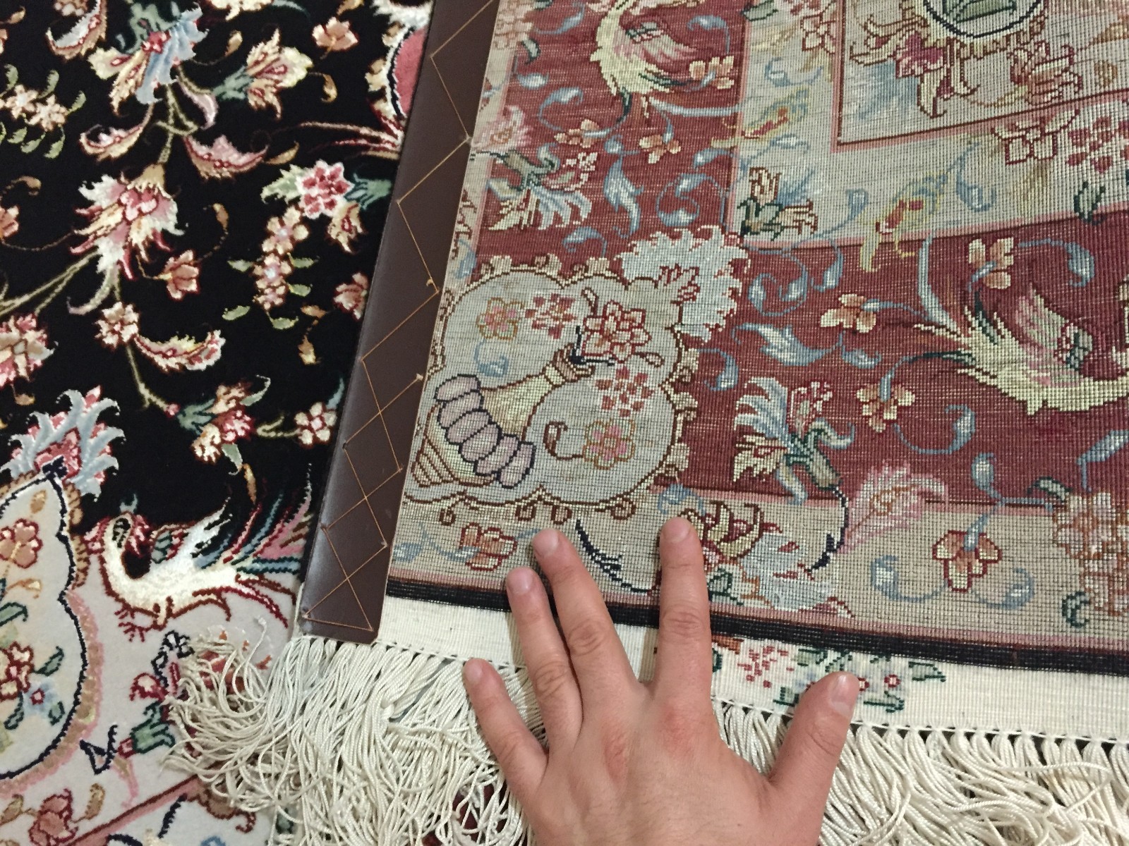 Persian Hand Knotted 82" x 60" silk warp gallery