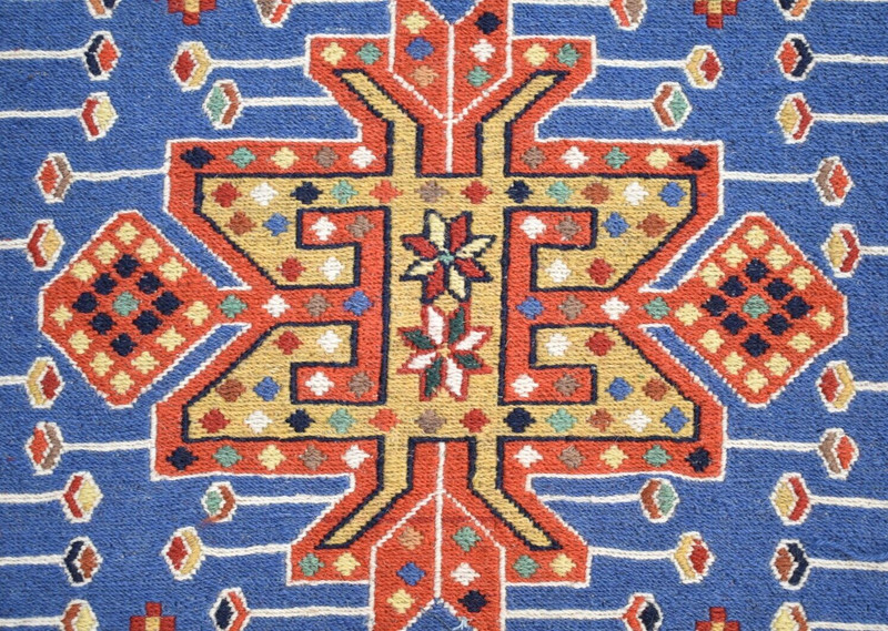 Caucasian Soumak Rug 20'' x 77'' Rahrah Runner Rug Organic Wool Kitchen Wool Rug gallery