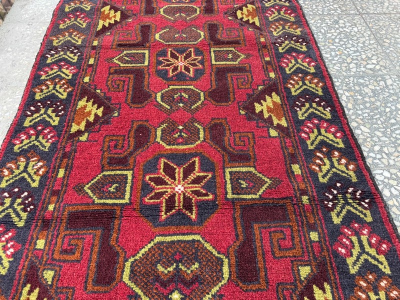 3x4 ft Afghan Turkish Hand Knotted Antique Baluchi Rug Oriental Red Area Carpet gallery