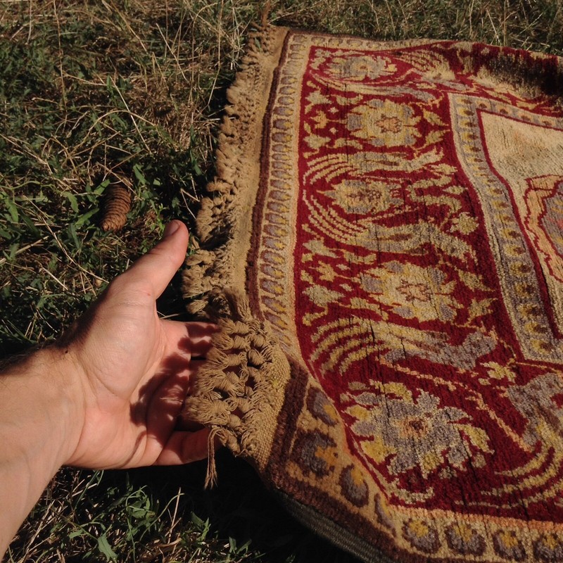 Chinese Antique Rug Carpet Wool Runner Handmade Music Peacock Bird Flower Art gallery