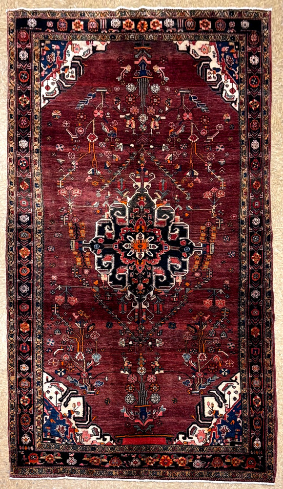 Vintage Nahavand Hand Knotted Wool Tribal Hall Runner 5x11 Red Oriental Area Rug
