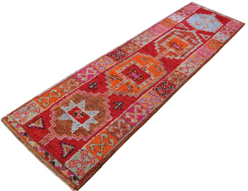 Turkish Runner Rug, Hand Made Rug, Tribal Wool Rug, Ethnic Runner Rug 3 x 11 ft gallery
