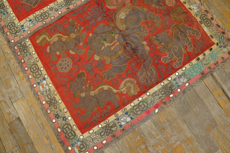 2X3 Antique Chinese Textiles Wool Area Rug 1925 gallery