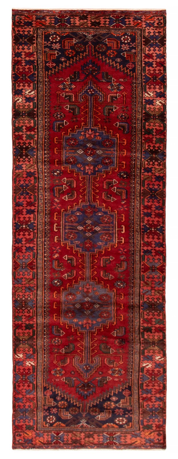 3'8" x 10'4" Vintage Hand-knotted Runner Rug Traditional Oriental Wool Carpet gallery