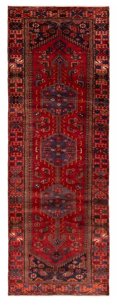 3'8" x 10'4" Vintage Hand-knotted Runner Rug Traditional Oriental Wool Carpet