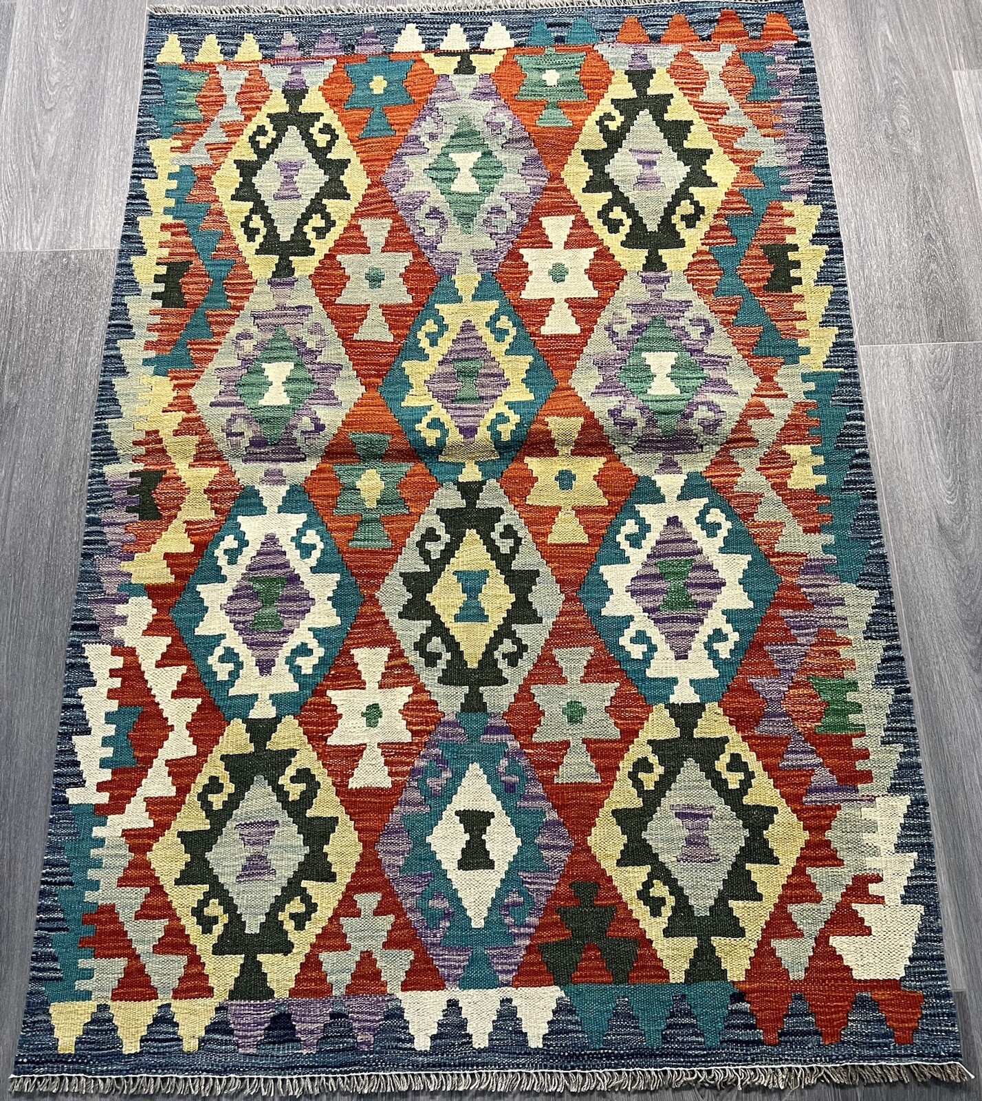 Vintage Kilim Traditional Hand Made Oriental Wool Kilim 5ftx3.2ft 150cmx100cm gallery