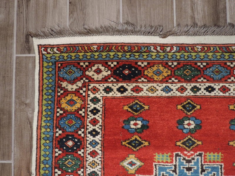 3x10ft. Vintage Caucasian Leski Star Wool Runner gallery