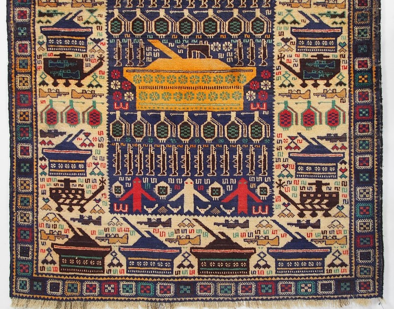 6,9x3,8 ft unique genuine old nomadic Afghan Warrug Afghanistan Kriegteppich NR2 gallery