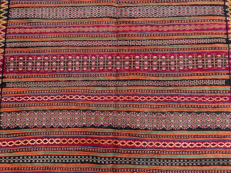 Vintage Mashwani Kilim Rug 5x10 Ft Handmade Afghan Wool Tribal Flatweave Carpet gallery