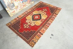 4×6 Turkish Antique Rug Anatolian Hand-Knotted Vintage Oushak Small Carpet,874
