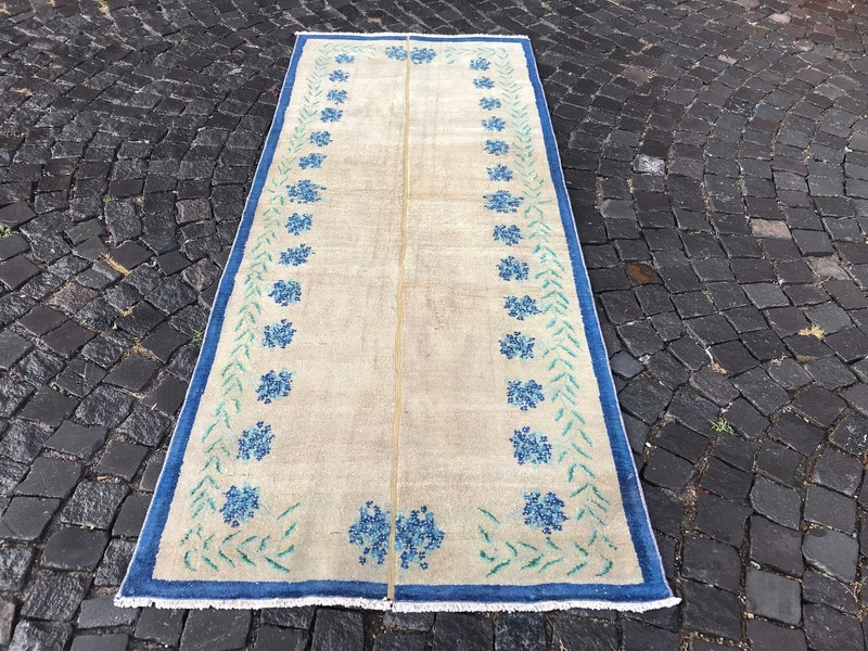 Turkish Antique rug Bohemian Area rug Oushak rug Vintage Rug Handmade Wool rug gallery