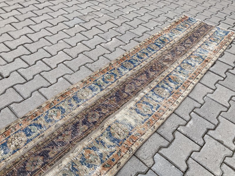 Brown rug, Turkish rug, Vintage Rug, Patchwork rug, Runner rug, 2.1 x 10 ft gallery
