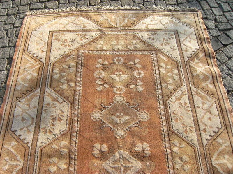 Vintage Rug 62'' x 98'' Anatolian Muted Colors Rug Hand Knotted Rug Low Pile Rug gallery