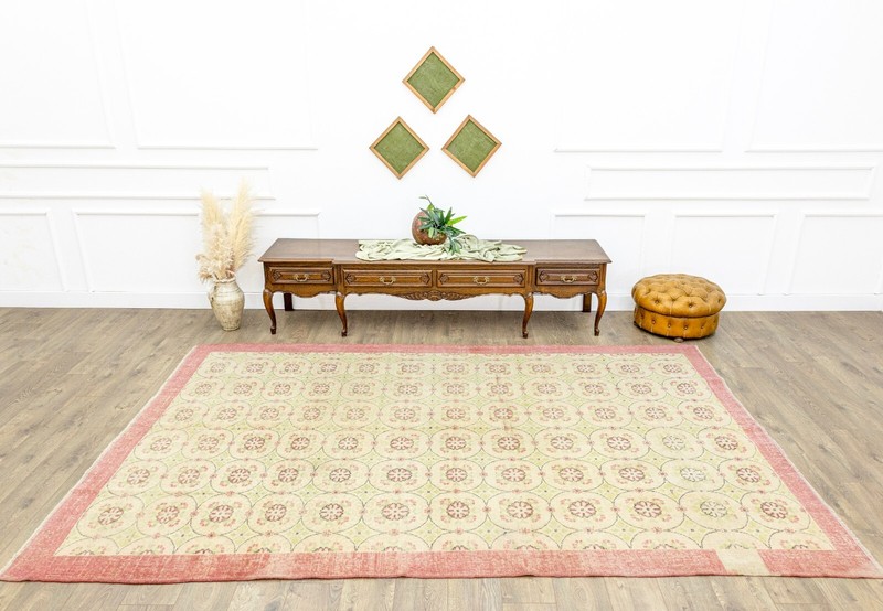 Vintage Turkish Oushak Rug 7x10.7 ft – Blush Ivory – Romantic Eclectic Interior gallery