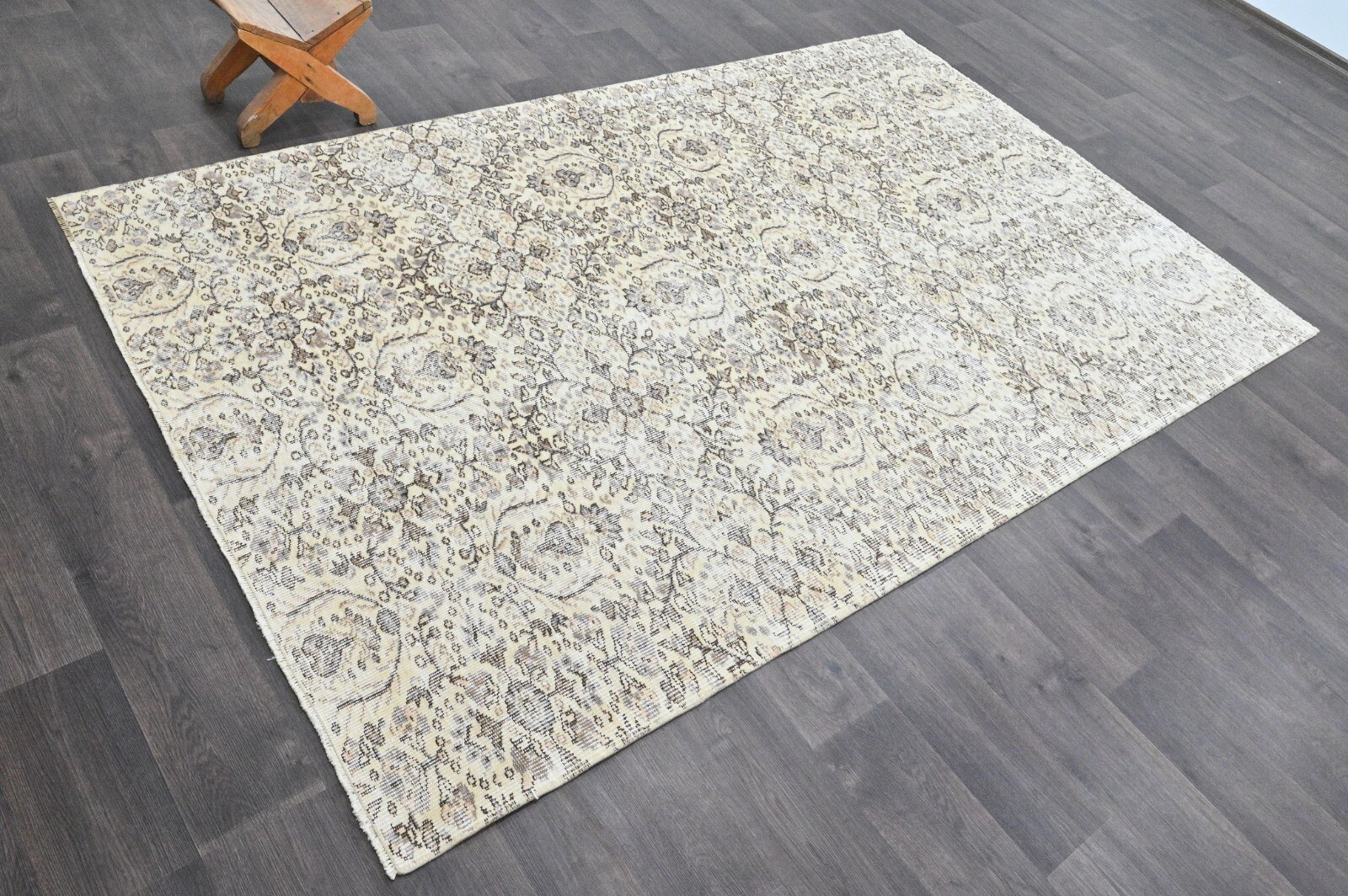 Oushak Turkish Vintage Rug 5x8 Kilim Rug Anatolian Handmade Boho Decor BEIGE gallery