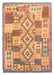 Vintage Hand Woven Area Rug 3’4″ x 4’11” Traditional Wool Oriental Carpet