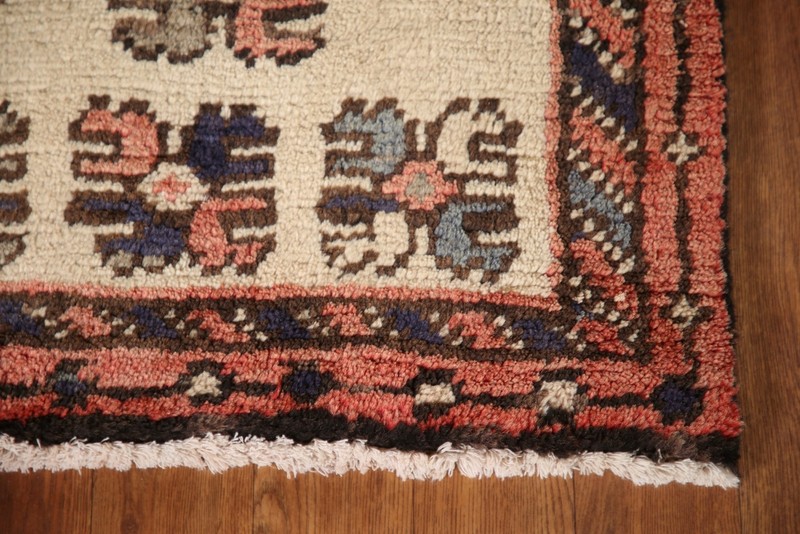 Vintage Runner Rug 3x9 ft.Geometric Bakhtiari Oriental Handmade Wool Carpet gallery