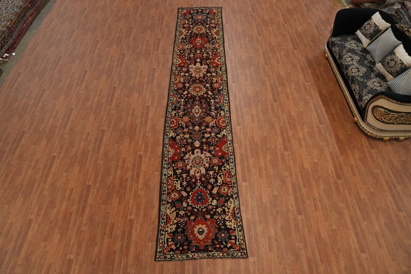 Antique Vegetable Dye Caucasian 19 ft Long Runner Handmade Wool Rug 4x19 Carpet gallery