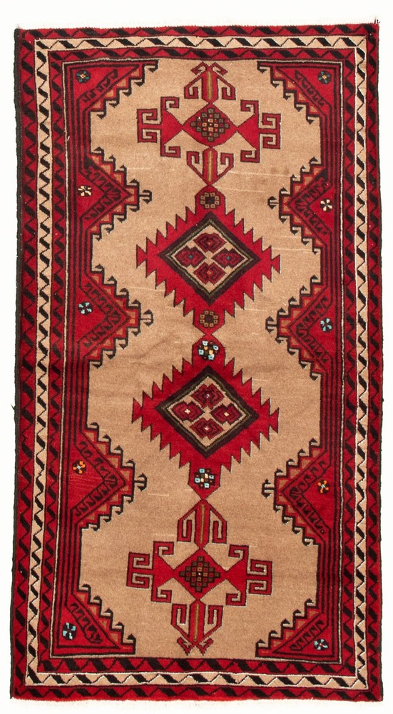 Vintage Hand-Knotted Area Rug 3'4" x 6'4" Traditional Oriental Wool Carpet