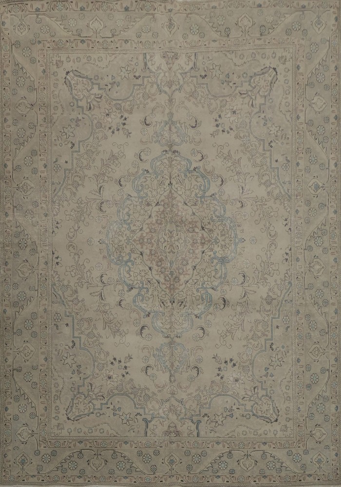 Distressed Muted Vintage Area Rug 10x13 Wool Hand-knotted Living Room Carpet