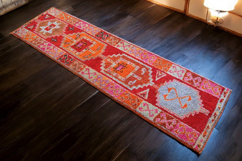 Turkish Runner Rug, Hand Made Rug, Tribal Wool Rug, Ethnic Runner Rug 3 x 11 ft gallery