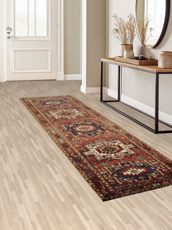Vintage Geometric 11 ft Runner Tribal Hand-knotted Hallway Nomadic Carpet 3x11 gallery