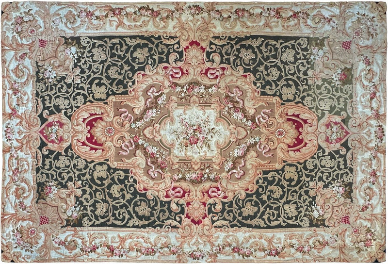 16x23 Antique French Aubusson Handmade Oversized Area Rug Napoleon III c.1860 gallery