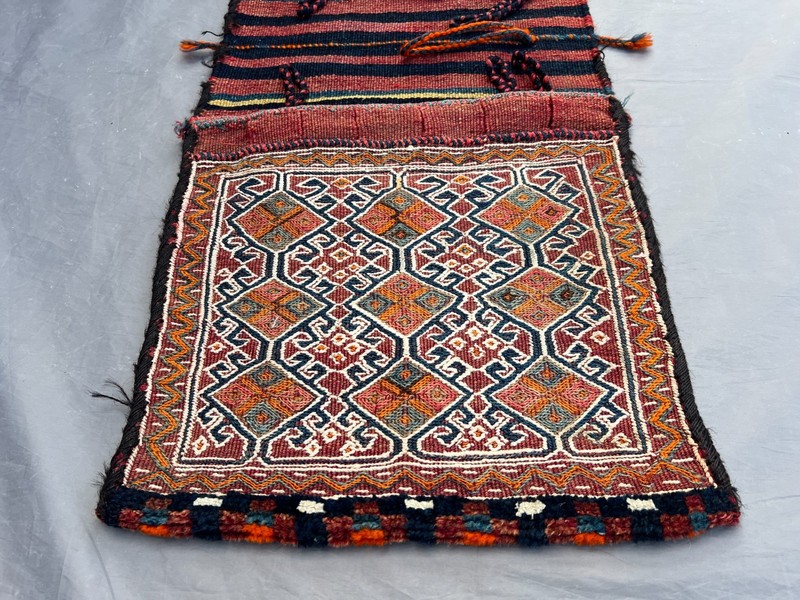 1'5x3'5 ft Vintage Afghan Saddle Bag – Handwoven Tribal Wool Nomadic Rug Decor gallery