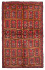 Vintage Geometric Area Rug 3’8″ x 6’0″ Traditional Hand-Knotted Wool Carpet