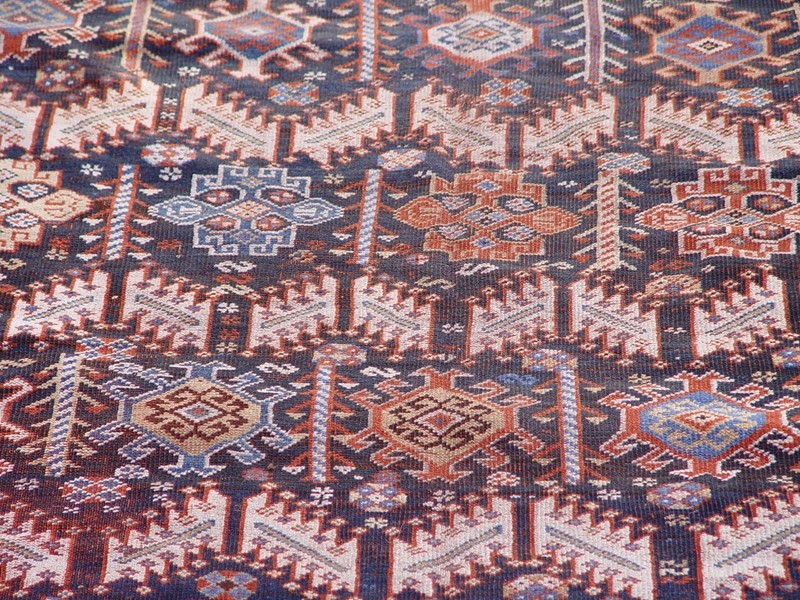 Antique 1840s Hand knotted 100% Wool 5'6" x 10'4" Tribal Qashqaii Large Rug gallery