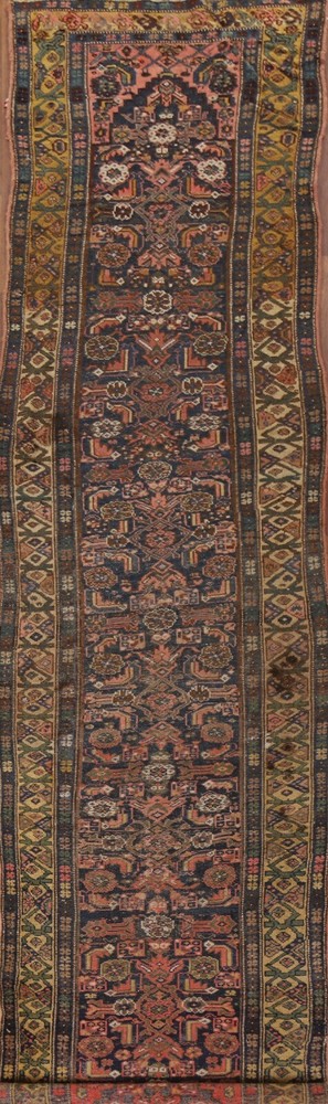 Antique Pre-1900 Heriz Bakhshayesh Handmade Long Runner Rug 3'x15' Hallway Rug